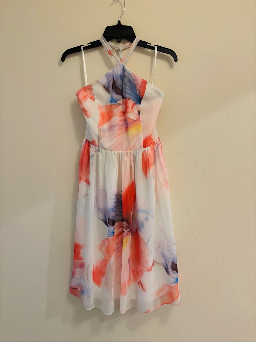 White House Black Market Floral Halter Midi Dress